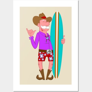 Cowboy Surfer! Posters and Art